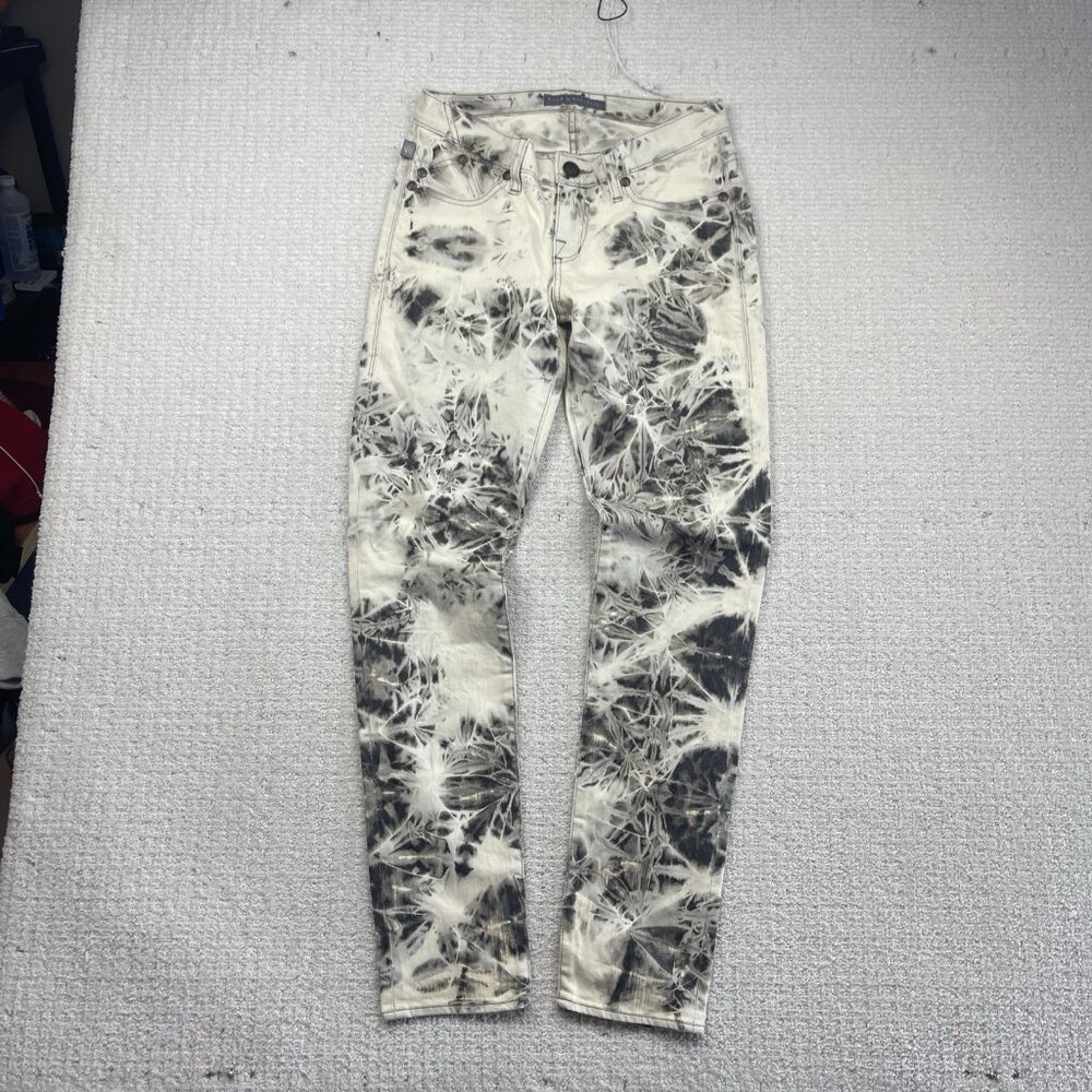 Y2K Rock & Republic Acid Wash Tie Dye Denim Grunge Alt Artsy Women Pants Sz 6